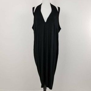 Asos Curve Sheath Dress Black Halter Neck Plunge